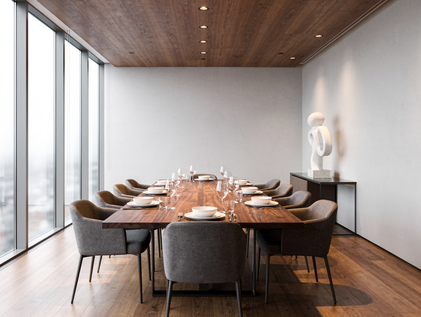 Cleaned dining area ready for guests, no occupants