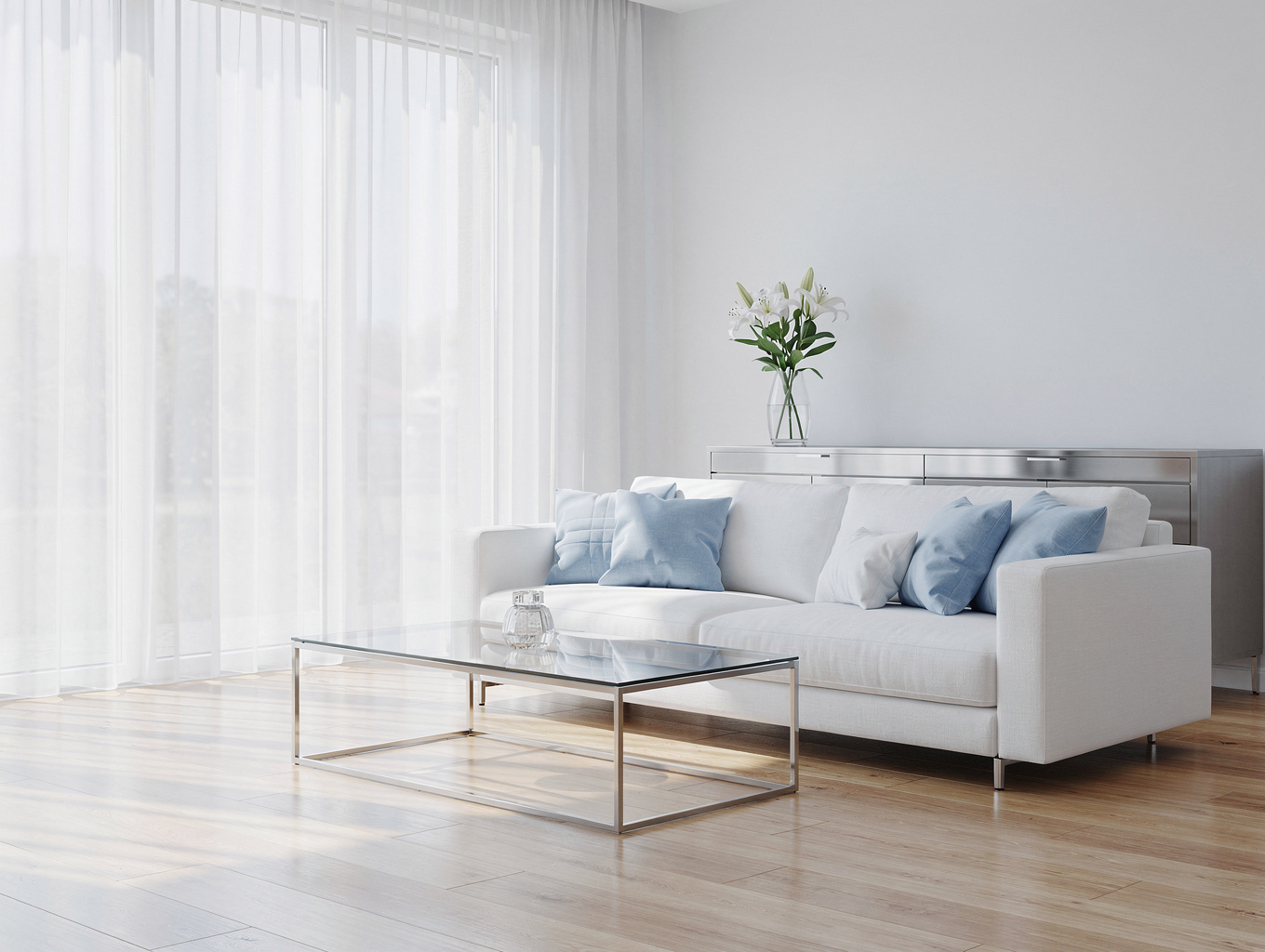 Pristine and clean modern living room interior by Mary P Cleaning Services